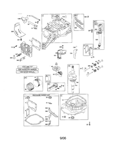 Cylinder/Crankshaft/Sump Diagram and Parts List for 120500 0015-0354 Briggs and Stratton Engine